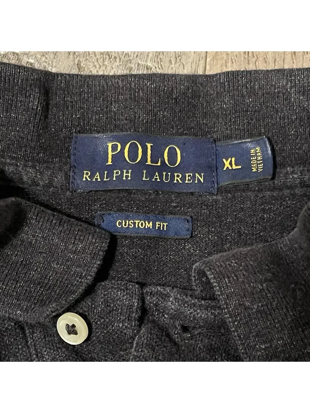 Polo Ralph Lauren Polo Shirt Gray Burgundy Pony 100% Cotton Heavyweight Mens XL
